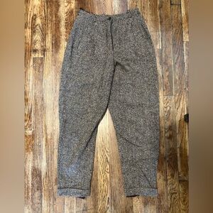 Vintage Tweed High Waisted Wool Trousers